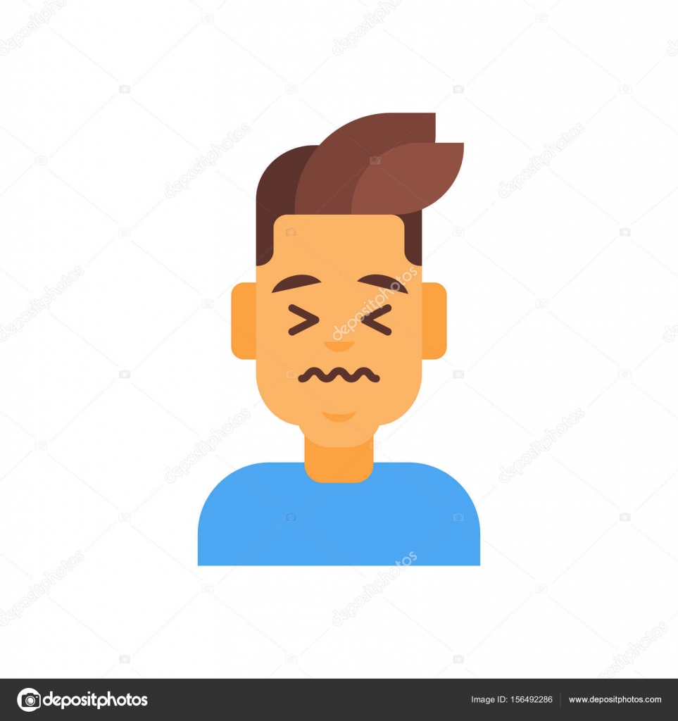 Perfil Ícone Masculino Emoção Avatar, Homem Desenhos Animados Retrato Sad  Face imagem vetorial de mast3r© 156492286